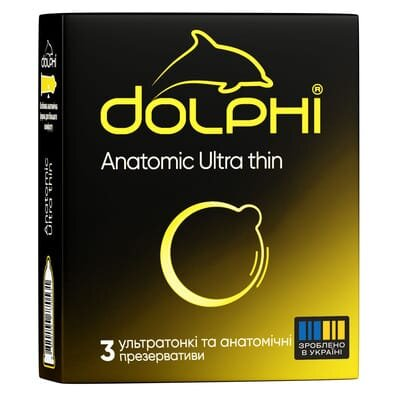 Презервативи Dolphi Anatomic Ultra Thin ультратонкі та анатомічні, 3 штуки