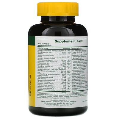 Мультивітаміни для чоловіків Nature's Plus Source of Life Men Multi-Vitamin and Mineral без заліза, 120 таблеток