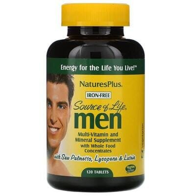 Мультивітаміни для чоловіків Nature's Plus Source of Life Men Multi-Vitamin and Mineral без заліза, 120 таблеток