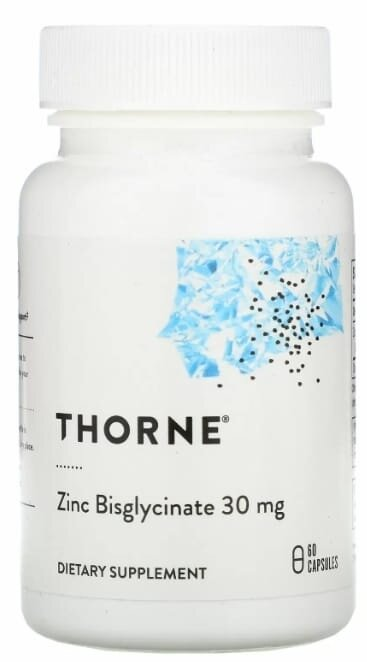 Цинк Бісгліцинат Thorne Research Zinc Bisglycinate 30 мг капсули №60