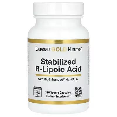 R-ліпоєва кислота California Gold Nutrition R-Lipoic Acid, 120 капсул