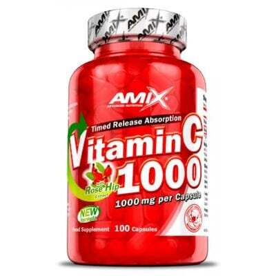 Вітамін С-1000 з шипшиною Amix Nutrition Vitamin C-1000 with Rose Hips капсули №100