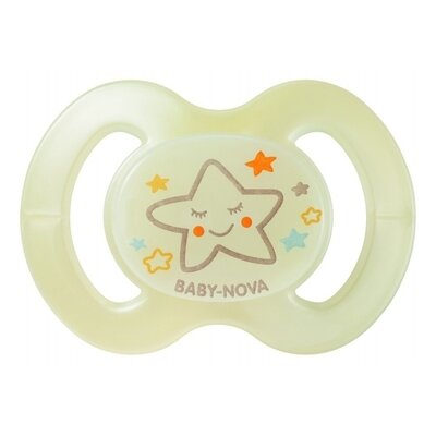 Пустушка силіконова Baby-Nova 24222 ортодонтична нічна, розмір 1, 1 шт