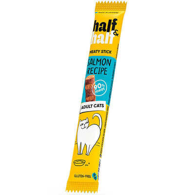 Ласощі для котів Half&Half м'ясні палички з лососем, 5 г