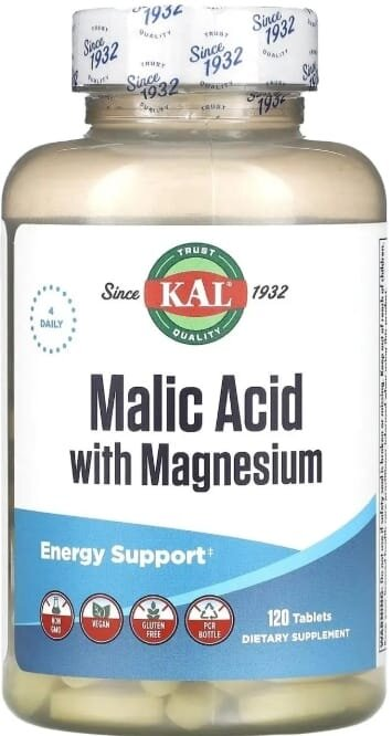 Яблучна кислота KAL Malic Acid, 120 таблеток