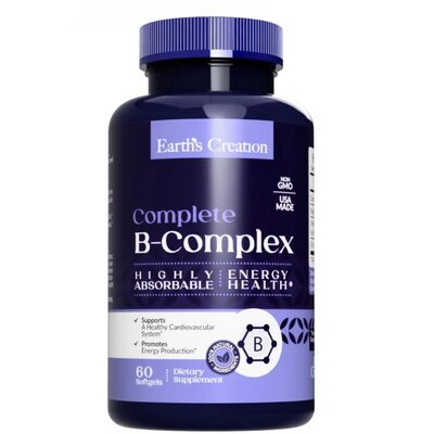 Натуральний комплекс вітамінів B Earth's Creation Natural Vitamin B-Complex, 60 гелевих капсул