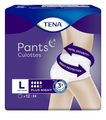 Підгузки-трусики для дорослих Tena Pants Plus Night Large, 12 штук