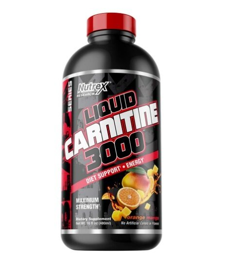 Жироспалювач Nutrex Research Liquid L-Carnitine 3000 Orange Mango, 480 мл