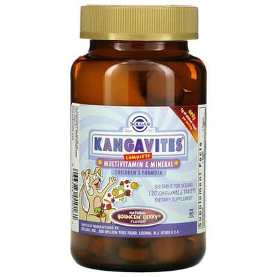 Вітамінно-мінеральний комплекс для дітей Solgar Kangavites Multivitamin & Mineral зі смаком ягід жувальні таблетки №120