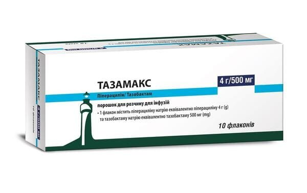 Тазамакс порошок для р-ну д/інф. по 4 г/500 мг №10 у флак.