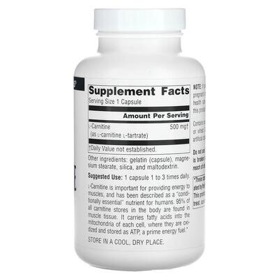 L-карнітин Source Naturals L-Carnitine 500 мг, 120 капсул