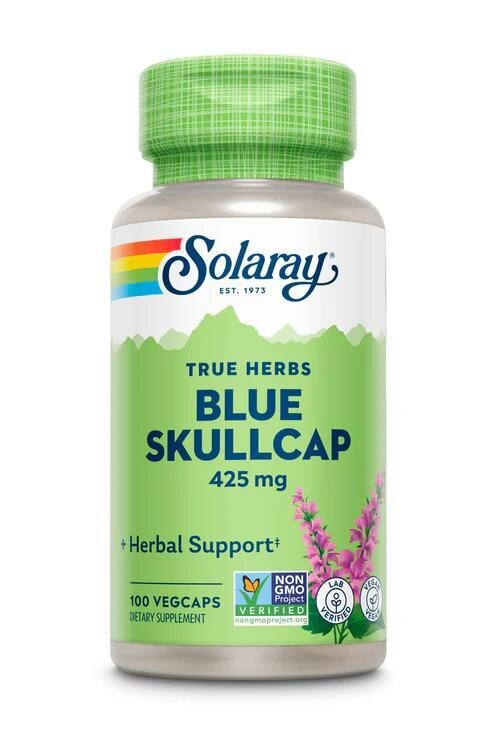 Шоломник синій Solaray Blue Skullcap, 100 веганських капсул