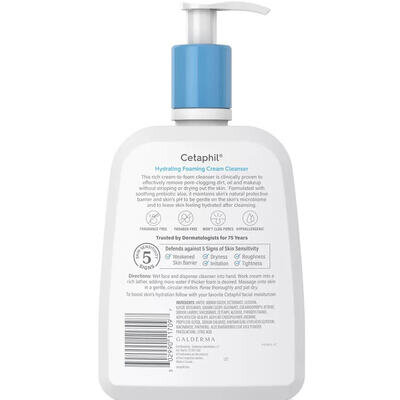 Крем-пінка для обличчя Cetaphil Hydrating Foaming Cream Cleanser зволожуюча очищуюча, 473 мл
