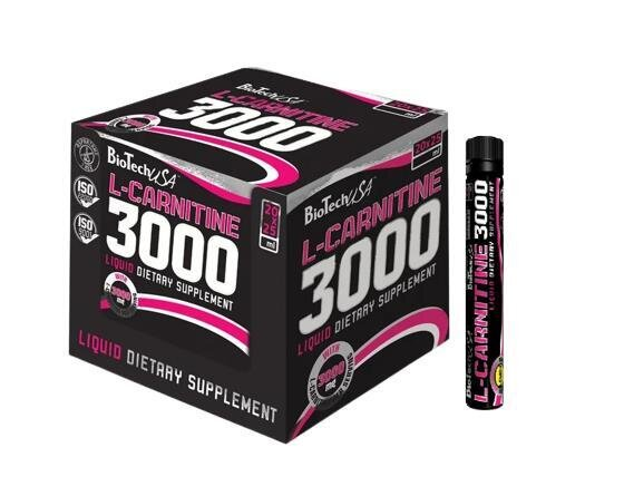 Жироспалювач Biotech L-CARNITINE 3000 AMPULE Лимон, 20 штук по 25 мл