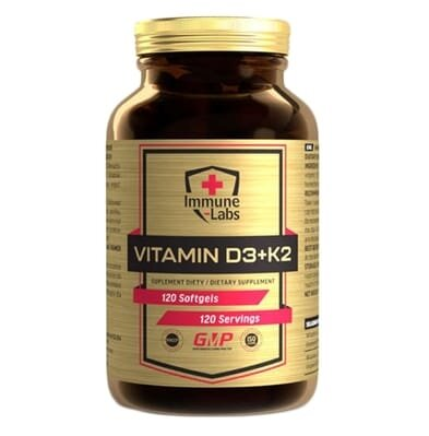 Вітамін Д3+К2 Immune Labs Vitamin D3+K2, 120 м'яких капсул