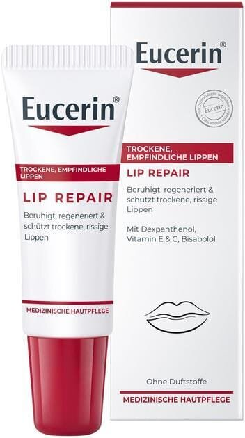Бальзам для губ Eucerin успокаивающий регенерирующий для сухих и чувствительных губ (63171), 10 мл