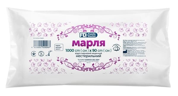 Відріз марлевий нестерильний FD Family Doctor медичний, 1000 см х 90 см