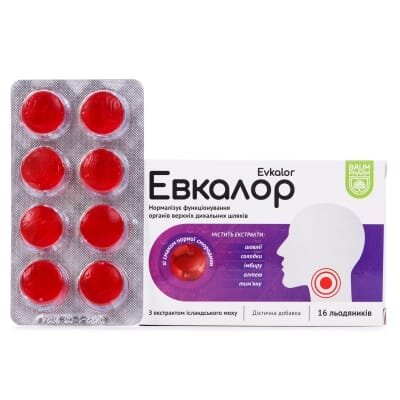 Евкалор Baum Pharm льодяники зі смаком чорної смородини №16 (8х2)