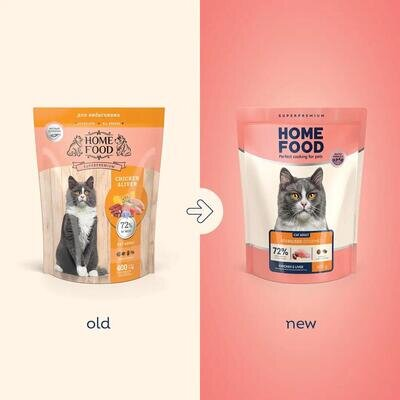 Корм сухий Home Food для вибагливих котів з куркою і печінкою, 400 г