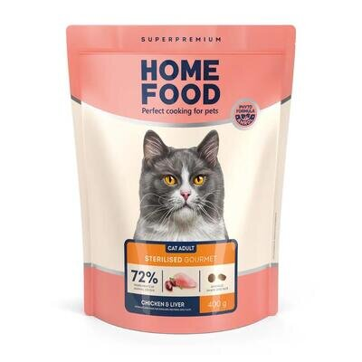 Корм сухий Home Food для вибагливих котів з куркою і печінкою, 400 г
