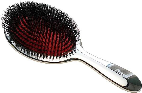 Щітка Janeke Superbrush для волосся Комбі натуральною щетиною L, срібна