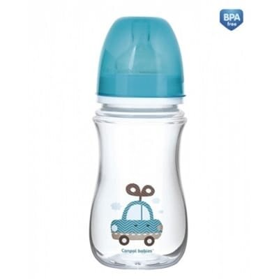Пляшечка антиколікова Canpol Babies EasyStart Toys 35/221_blu з широким отвором, 240 мл
