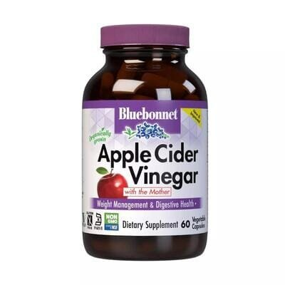 Яблучний оцет Bluebonnet Nutrition Apple cider vinegar, 60 вегетаріанських капсул