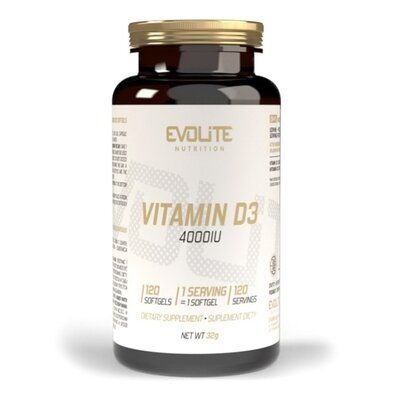 Вітамін Д3 Evolite Nutrition 4000 МО Vitamin D3, 120 м'яких капсул