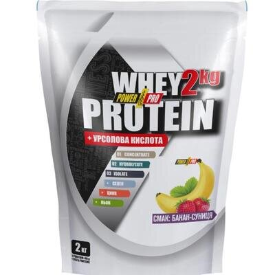 Протеїн Power Pro Whey Protein банан та суниця, 2 кг