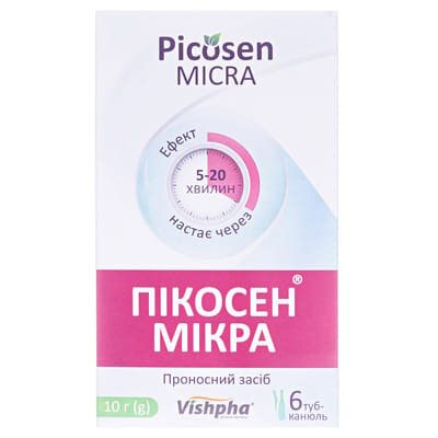 Пікосен мікра гель рект. 0.12 г/10 г по 10 г №6 у тубах-канюл.