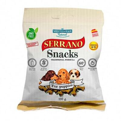 Ласощі для цуценят Mediterranean Natural Serrano Snacks з куркою і шинкою, 100 г