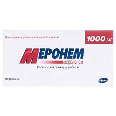 Меронем порошок для р-ну д/ін. по 1000 мг №10 у флак.