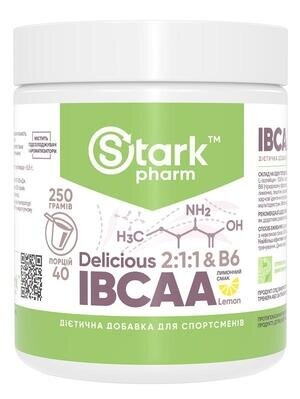 Амінокислоти Stark Pharm Stark IBCAA 2-1-1 & Vit B6 Delicious смак лимон, 250 г