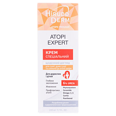 Крем Hirudo Derm Atopic Program Аtopi Expert спеціальний для сухої, дуже сухої та схильної до атопії шкіри, 220 мл
