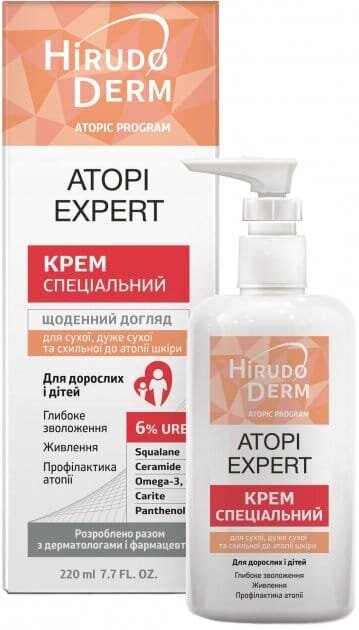 Крем Hirudo Derm Atopic Program Аtopi Expert спеціальний для сухої, дуже сухої та схильної до атопії шкіри, 220 мл