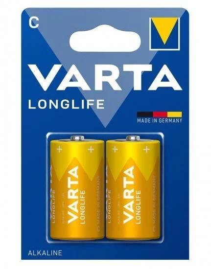Батарейка Varta Longlife C LR14 лужна, 2 штуки