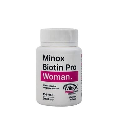 Вітаміни MinoX Biotin Pro Woman для жінок для росту волосся таблетки №100