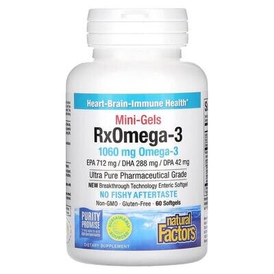 Риб'ячий жир Омега 3 Natural Factors Rx Omega-3 Mini-Gels, 60 капсул