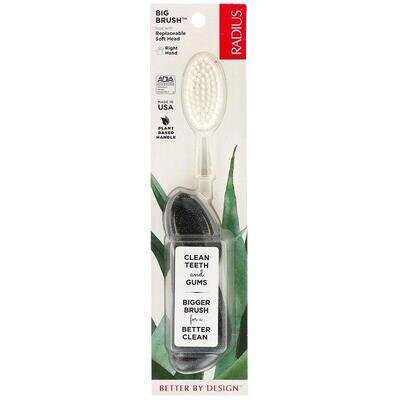 Зубна щітка Radius Big Brush Original Right hand для правші, м'яка, чорний блиск