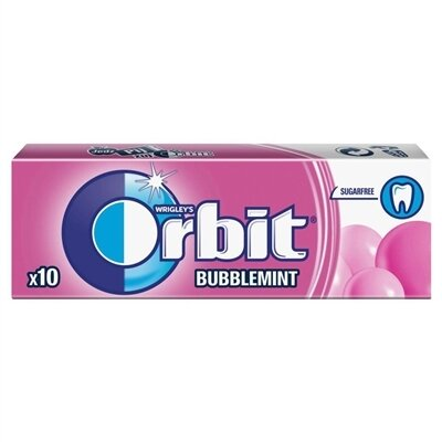 Жувальна гумка Orbit Bubblemint без цукру з фруктовим і м'ятним ароматом, 14 г
