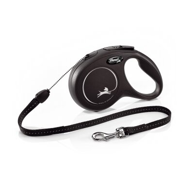 Повідець-рулетка Flexi New Classic S трос 8m/12кг чорний 22726