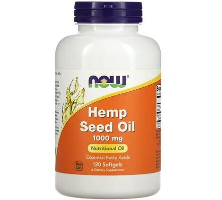 Коноплі насіння олія NOW Hemp Seed Oil 1000 мг м'які капсули №120