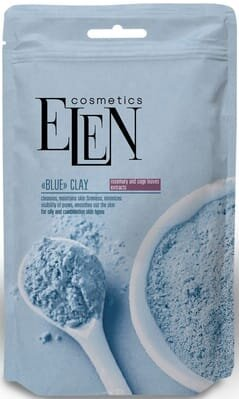 Глина блакитна косметична Elen Cosmetics з ектрактом шавлії та розмарину, 40 г