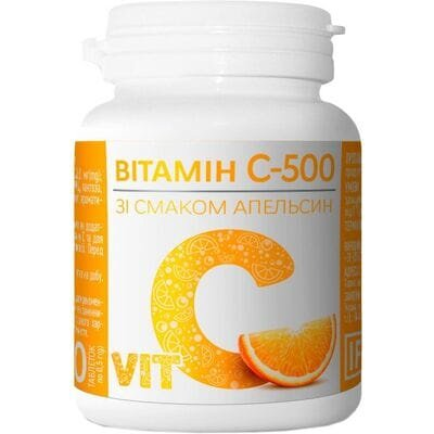 Вітамін С-500 зі смаком апельсина таблетки №30