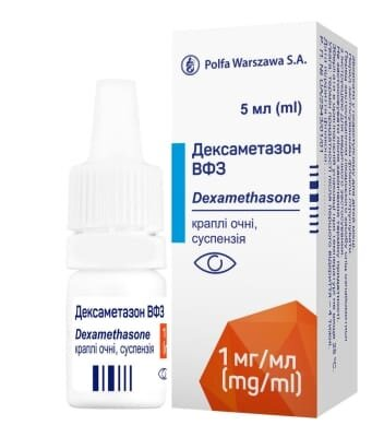 Дексаметазон Вфз краплі оч., сусп. 1 мг/мл по 5 мл у флак.-крап.