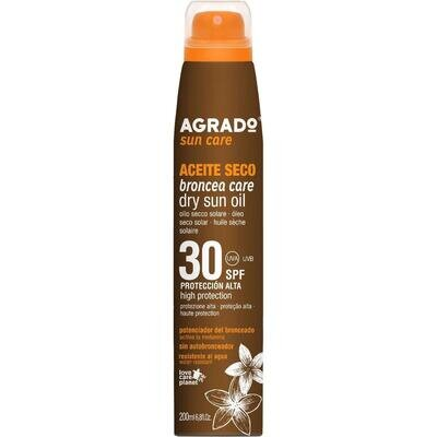 Олія для тіла Agrado Sun Care SPF30 суха активатор засмаги, 200 мл