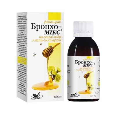 Бронхо-Мікс фітобальзам з медом та мати-й-мачухою по 100 мл у флак.