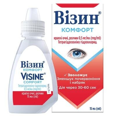 Візин комфорт краплі оч., р-н 0.5 мг/мл по 15 мл у флак. з наконеч.