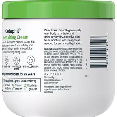Крем для обличчя та тіла Cetaphil Moisturizing Cream зволожуючий для сухої та чутливої шкіри, 453 г