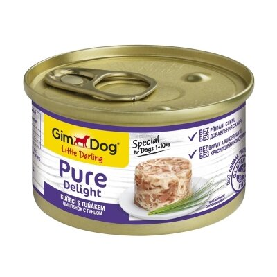 Корм вологий для собак GimDog LD Pure Delight з куркою і тунцем, 85 г